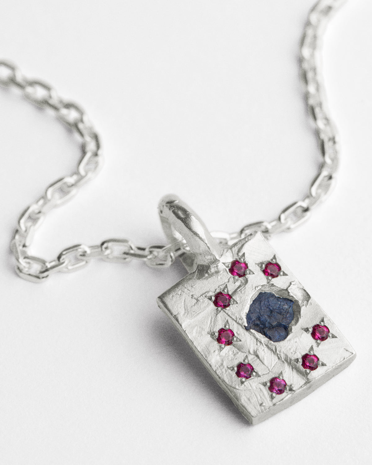 Ruby Halo Tablet Pendant