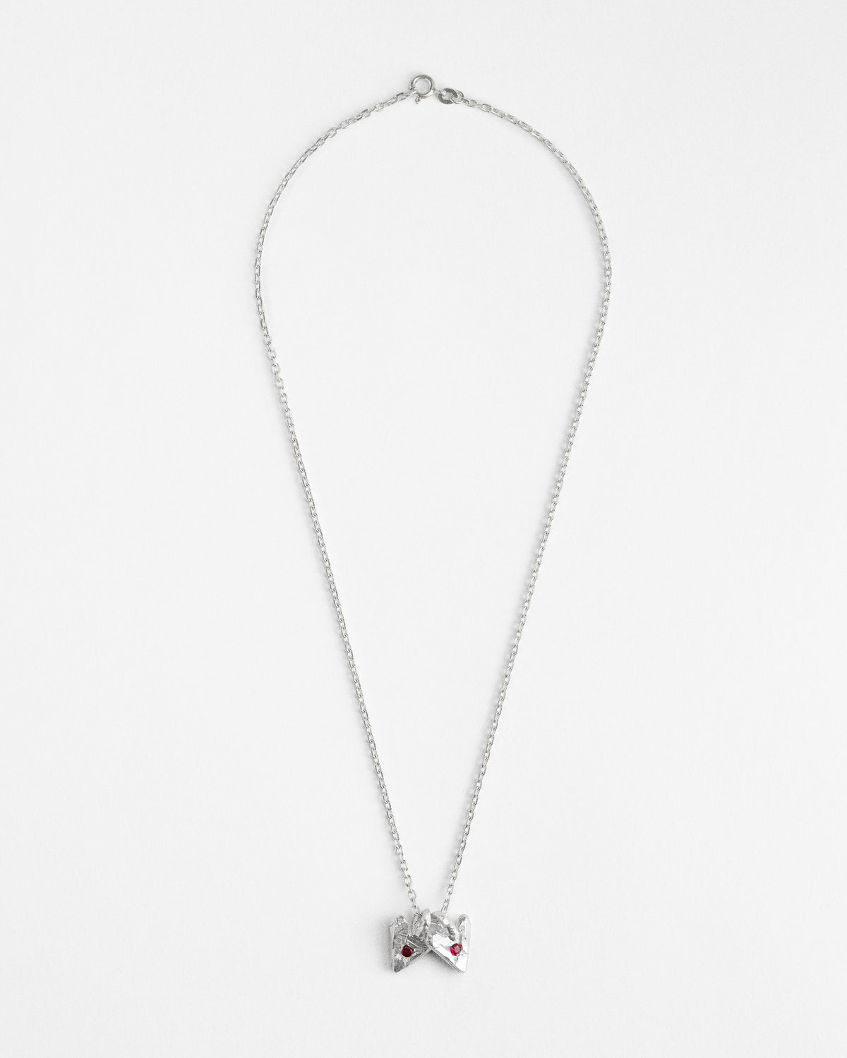 Twin Ruby Hearts Necklace