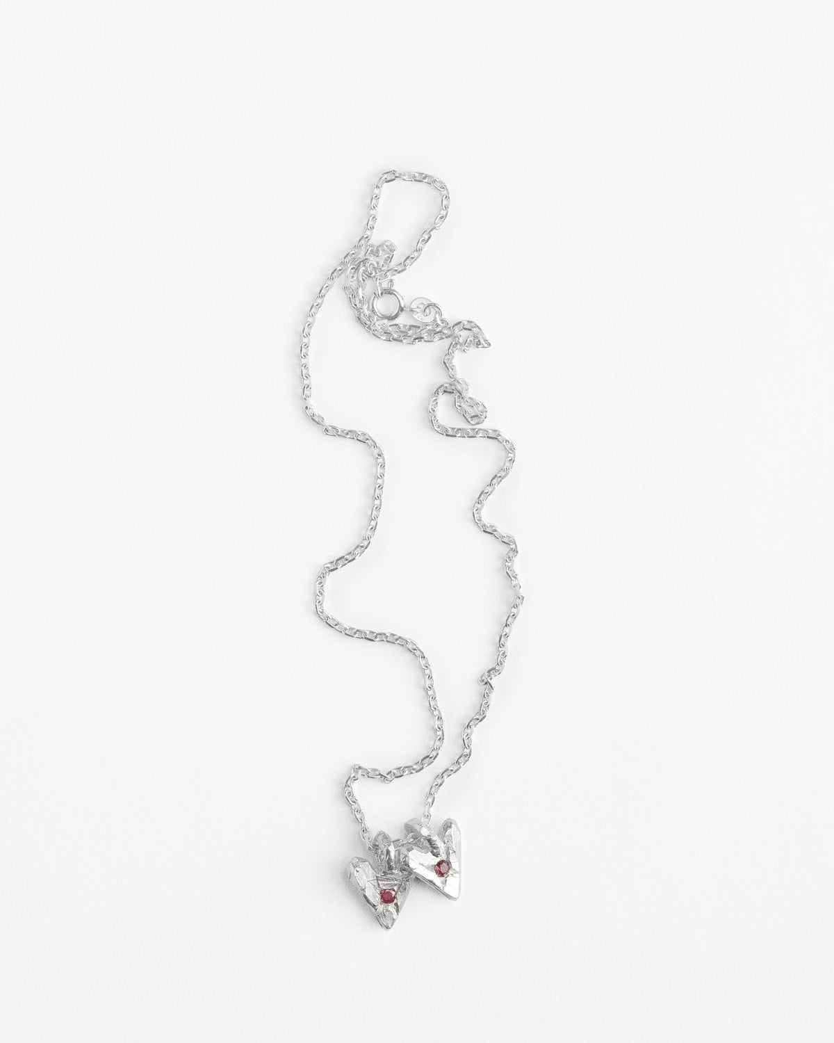 Twin Ruby Hearts Necklace