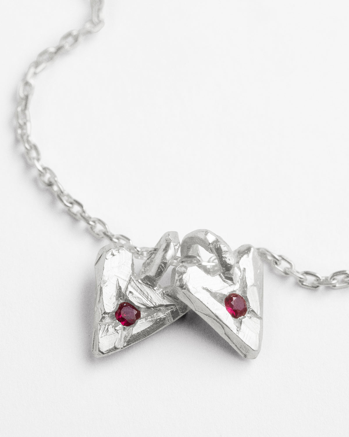 Twin Ruby Hearts Necklace
