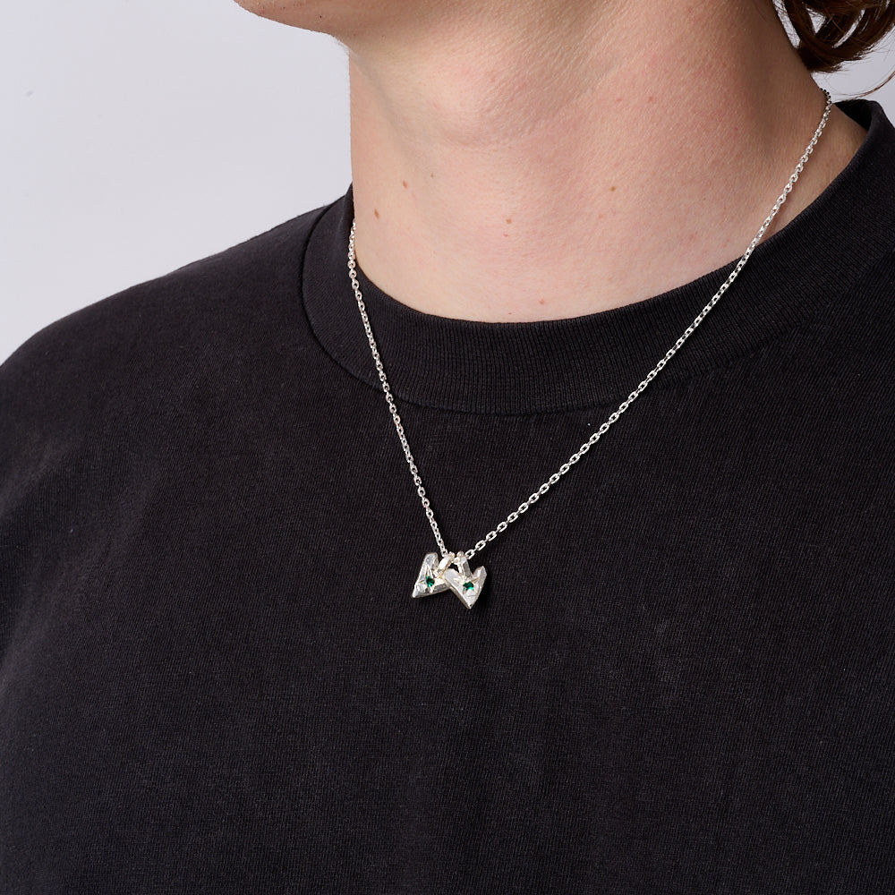 Twin Emerald Hearts Necklace