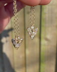 RADIANT WHITE SAPPHIRE 9K GOLD HEART NECKLACE