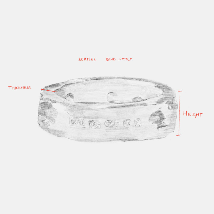 RAW BLUE SAPPHIRE SCATTER BAND